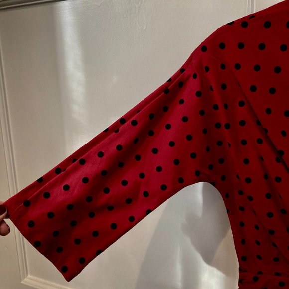 HOLIDAYS! J. Peterman Polka Dot Cummerbund Dress NWOT • Size 2 - Picture 5 of 8